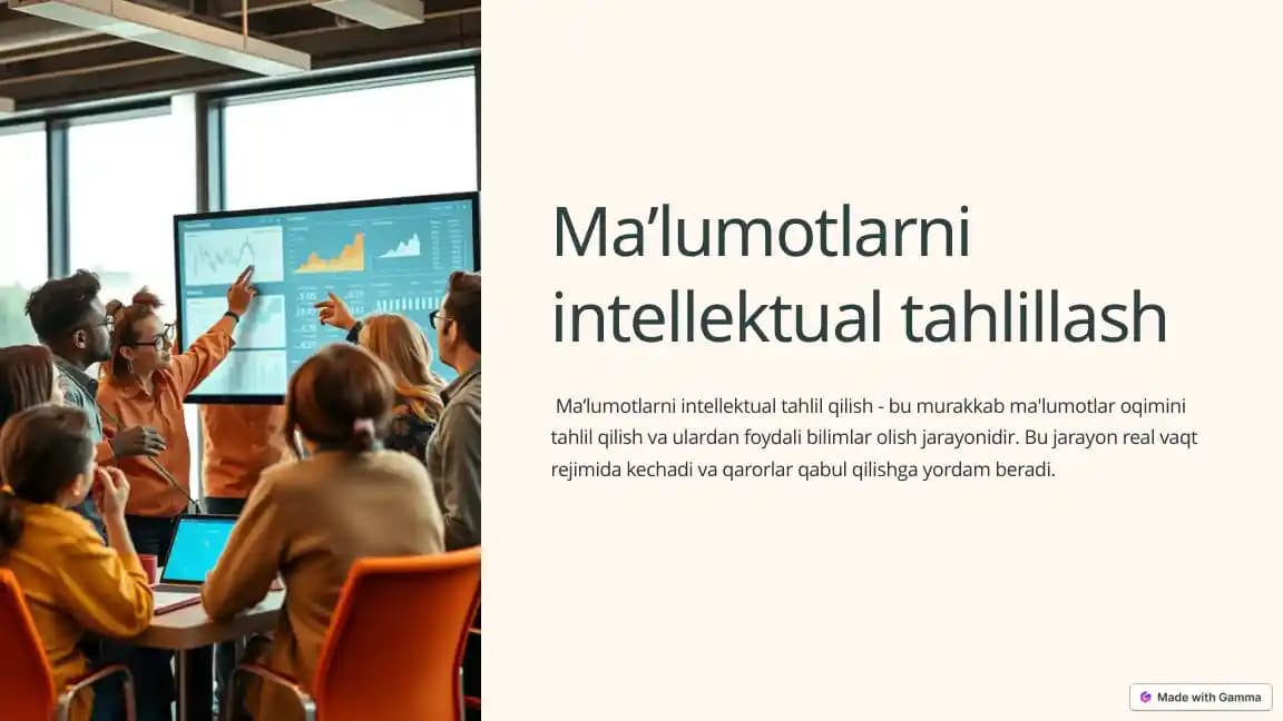 Ma’lumotlarni intellektual tahlilash