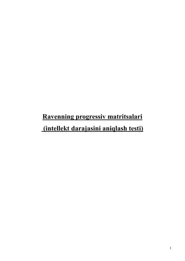 Ravenning progressiv matritsalari