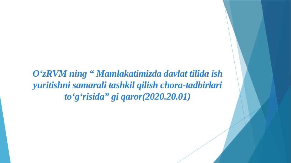 Davlat tilida ish yuritish