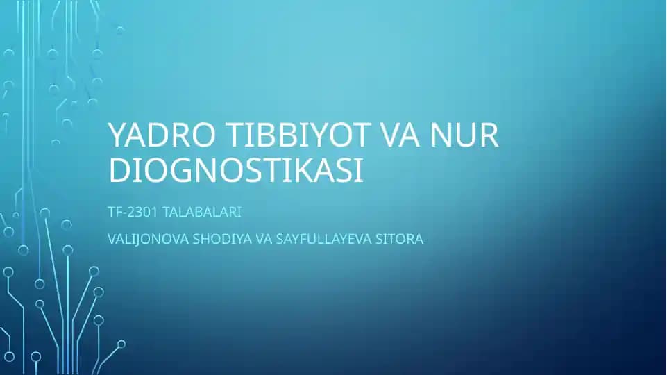 Yadro tibbiyot va nur diognostikasi