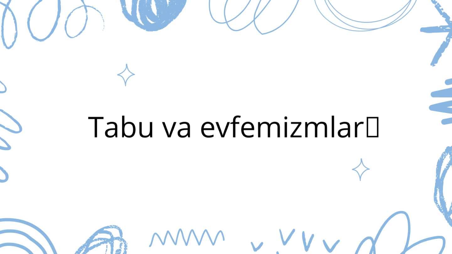 Tabu va evfimizimlar