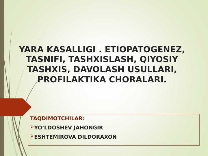 Yara kasalligi. Gastrit.