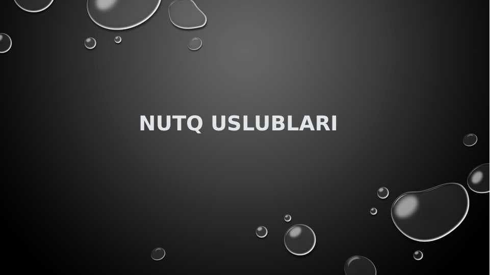 Nutq uslublari