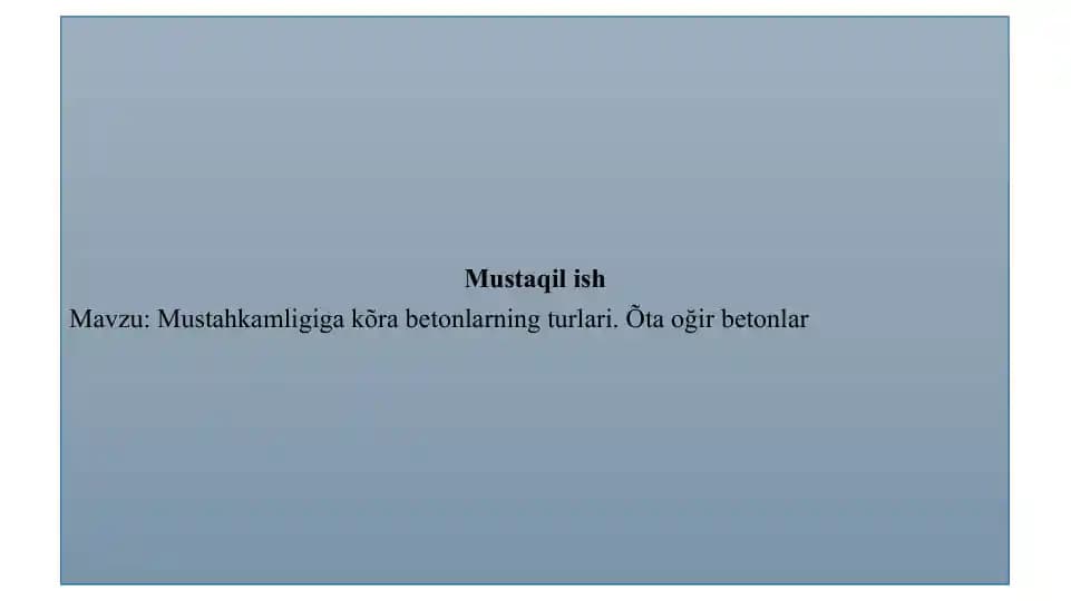 Mustaqil ish