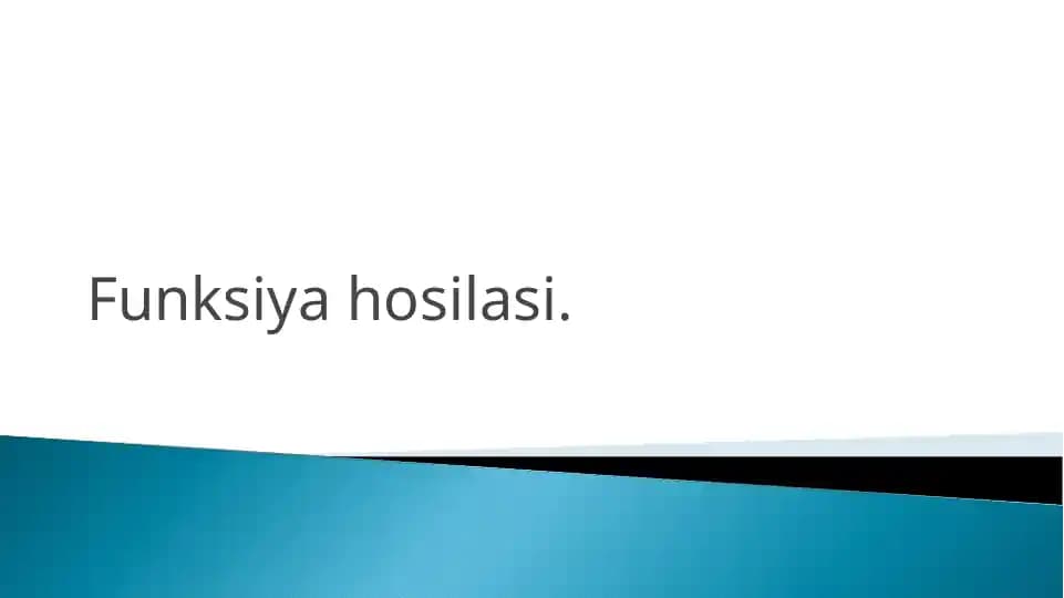 Funksiya hosilasi