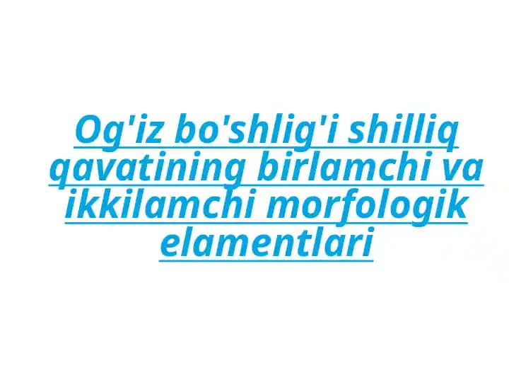 Teri kasalliklari. Morfologik elementlar. birlamchi va ikkilamchi.