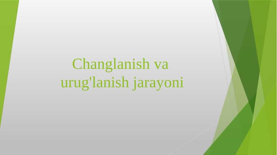 Changlanish va urug'lanish jarayoni