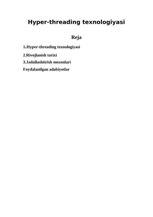 Hyper-threading texnologiyasi