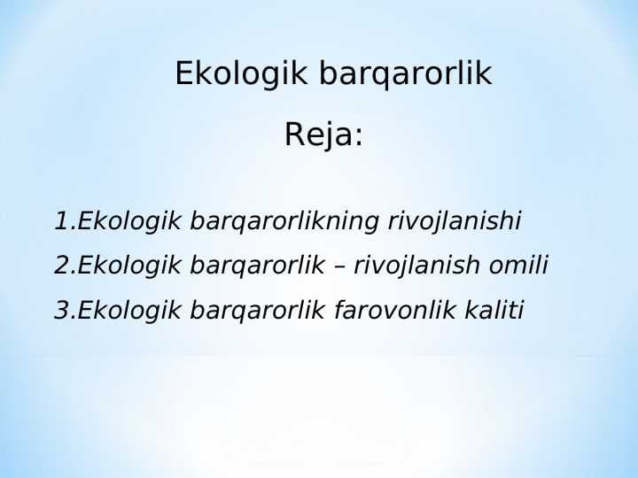Ekologik barqarorlik