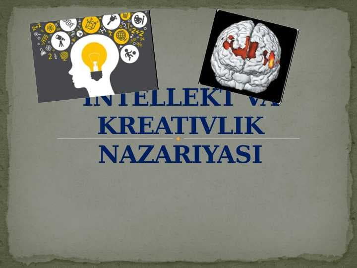 Intellekt va kreativlik