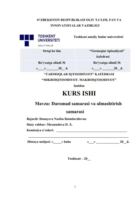 Daromad samarasi va almashtirish samarasi.