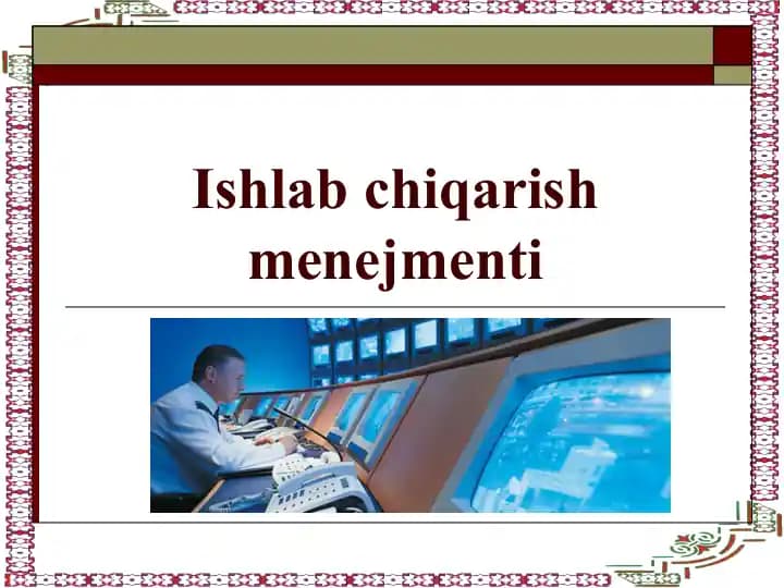 Ishlab chiqarish menejmenti