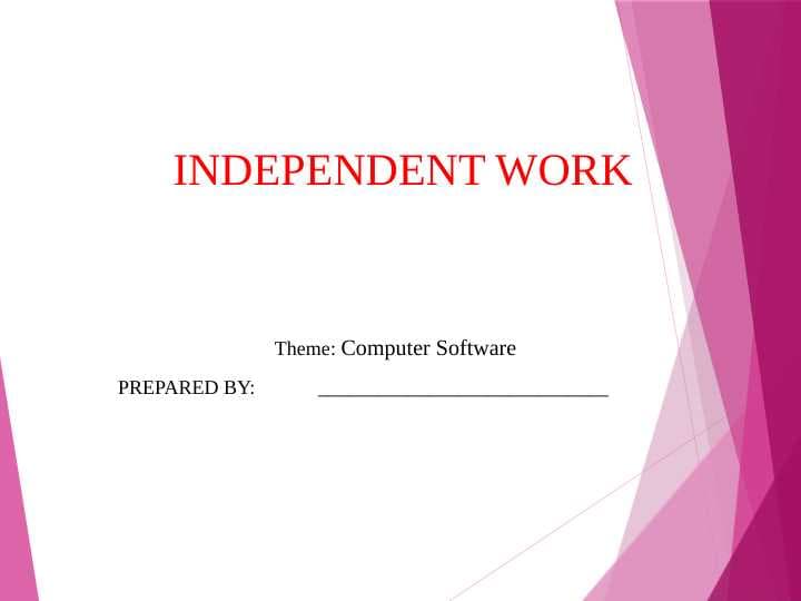 Computer Software