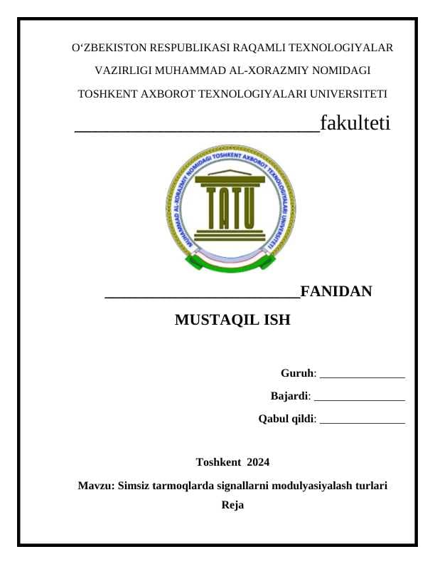 Simsiz tarmoqlarda signallarni modulyasiyalash turlari