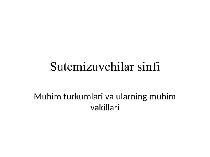 Sutemizuvchilar sinfi