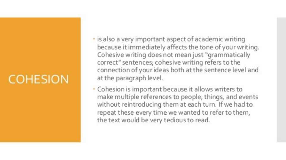 COHESION