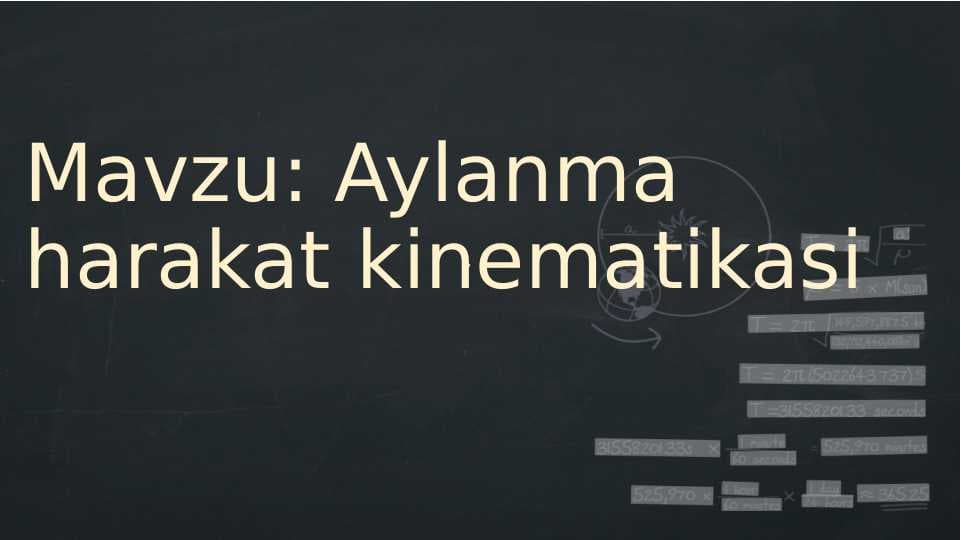 Aylanma harakat kinematikasi