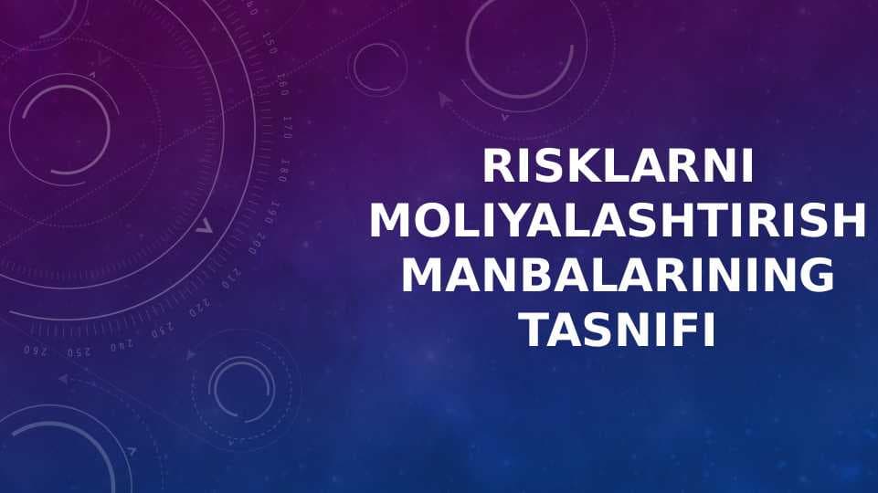 Risklarni moliyalashtirish manbalarining tasnifi