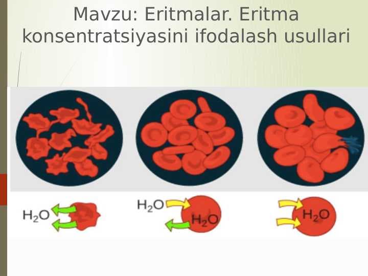 Eritmalar. Eritma konsentratsiyasini ifodalash usullari