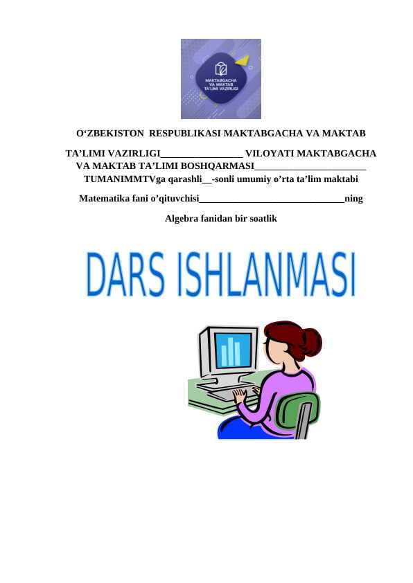 9-sinf algebra Intervallar usuli dars ishlanma