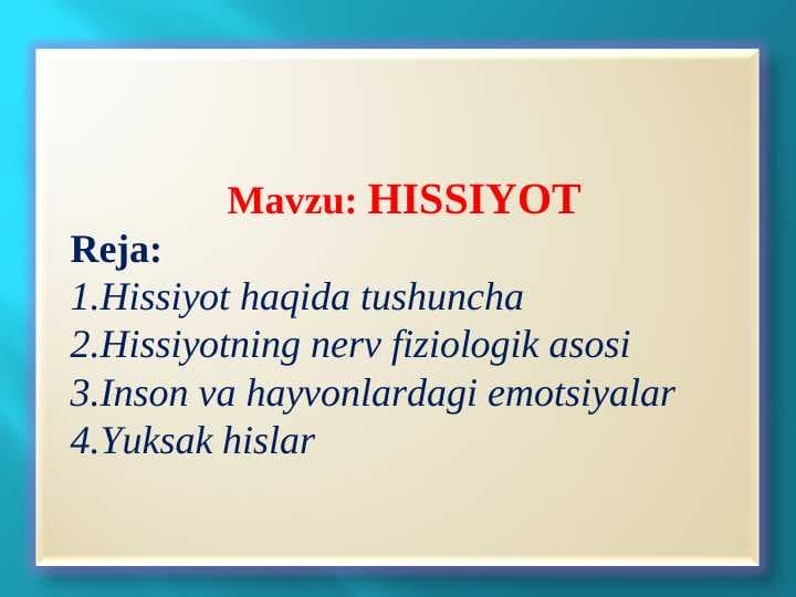 Hissiyot
