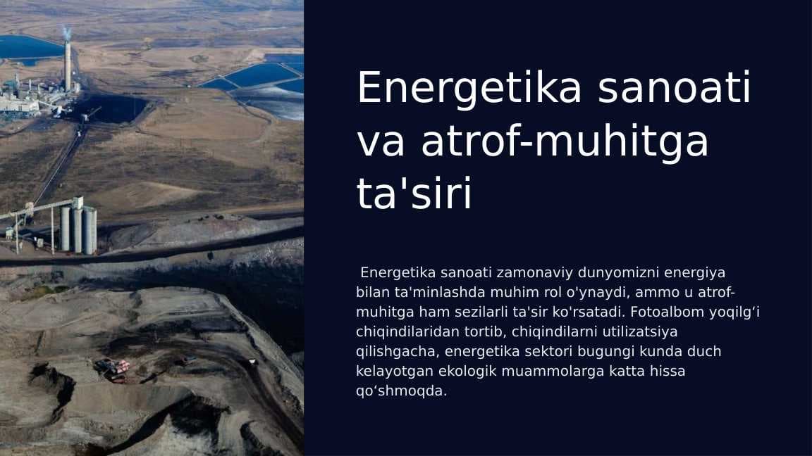 Energetika sanoati va atrof-muhitga ta'siri