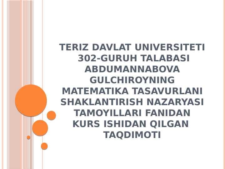 O’yin-matematik rivojlanishning asosiy vositasi sifatida
