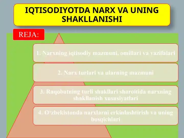 Iqtisodiyotda narx va uning shakllanishi