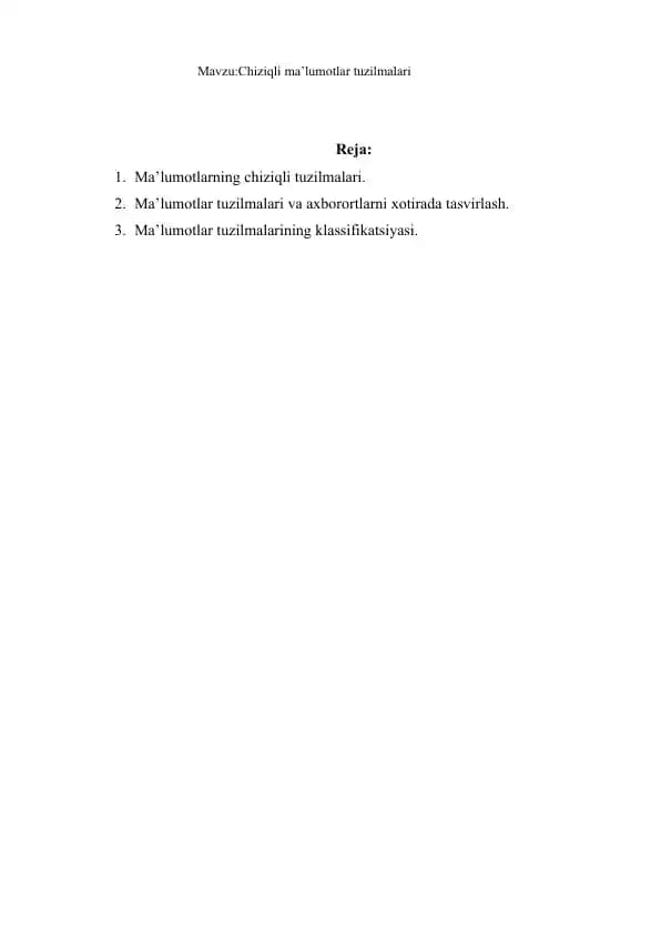 Ma'limotlarning chiziqli tuzilmalari