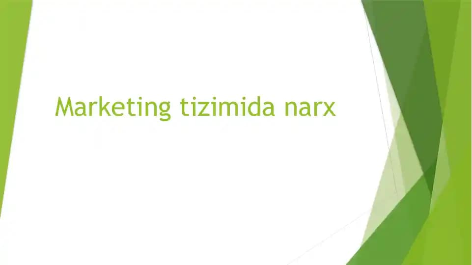 Marketing tizimida narx