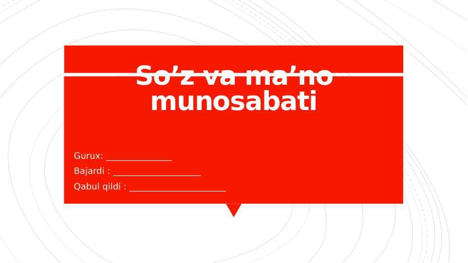So’z va ma’no munosabati