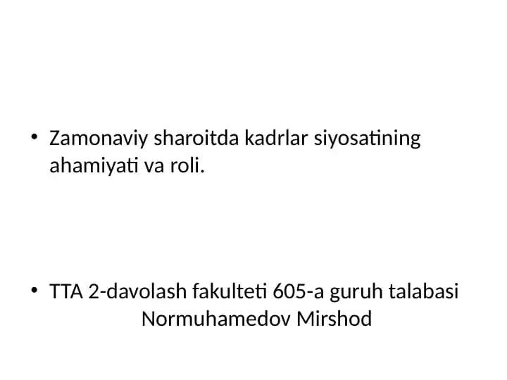 Kadrlar sifatni oshirish jarayoni