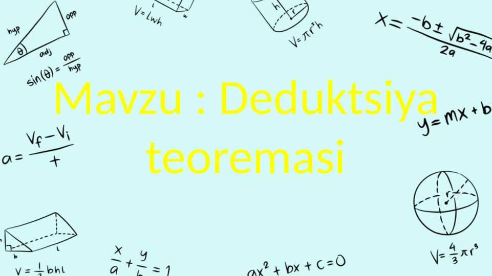 Deduktsiya teoremasi