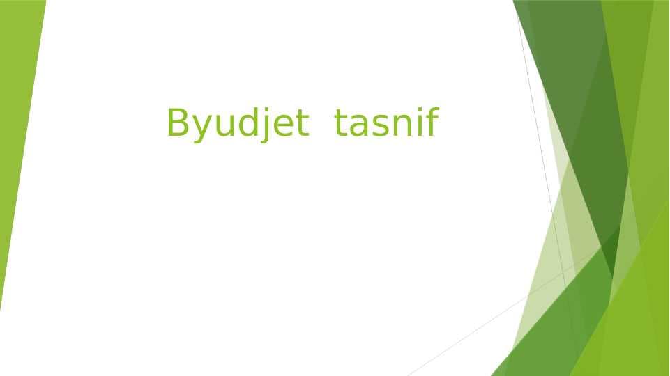 budjet tasnifi