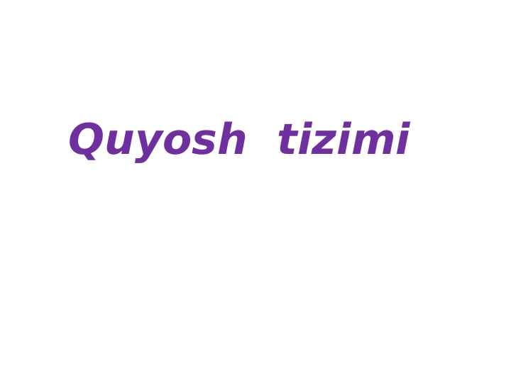 Quyosh  tizimi