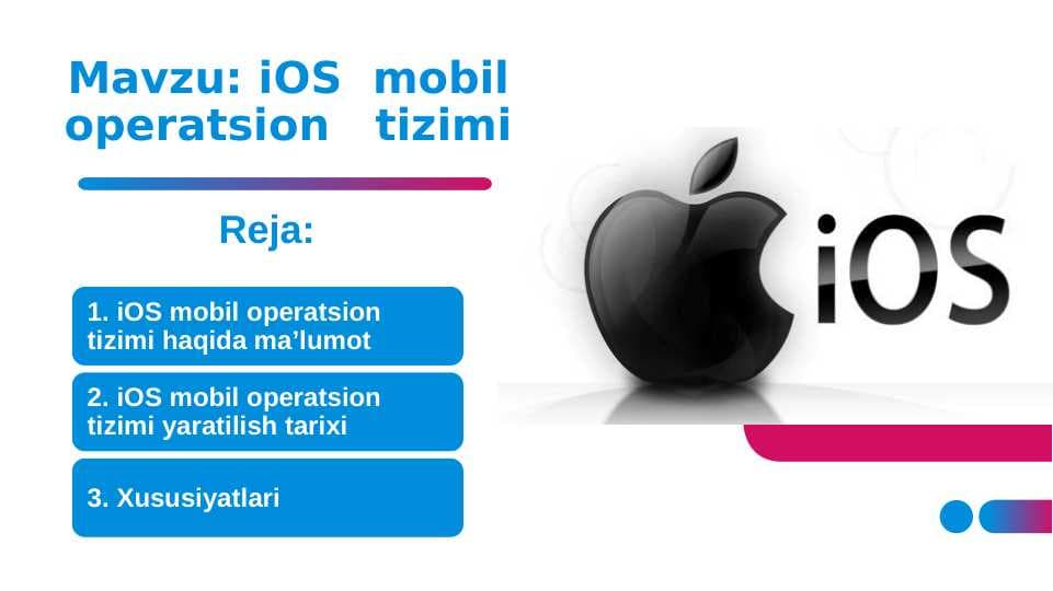 iOS  mobil operatsion   tizimi