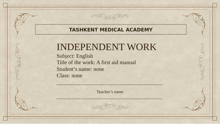 A first aid manual