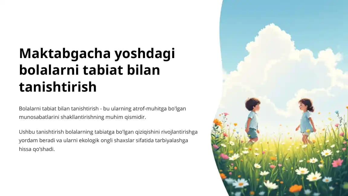 Maktabgacha yoshdagi bolalarni tabiat bilan tanishtirish