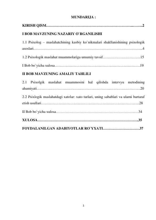 Psixolog – maslahatchining kasbiy ko`nikmalari shakllanishining psixologik asoslari