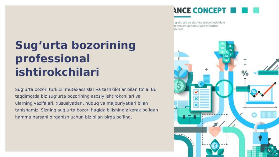 Sugʻurta bozorining professional ishtirokchilari va ularga tavsifnoma