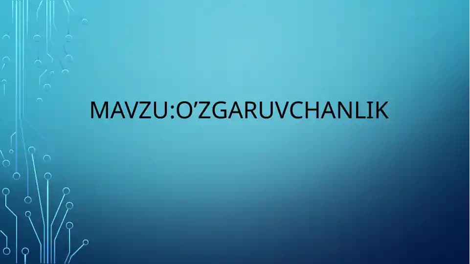 o'zgaruvchanlik