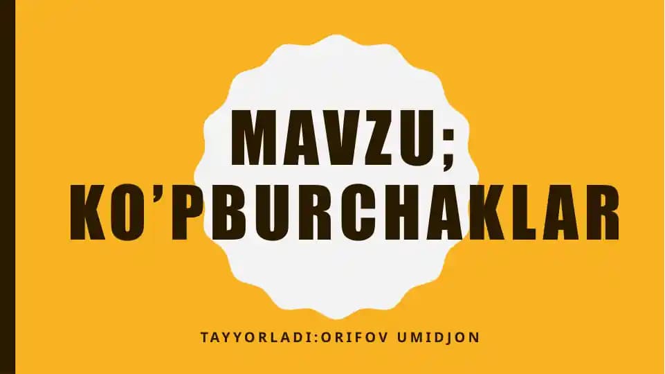 Ko’pburchaklar