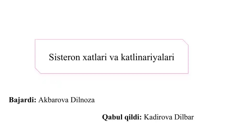 Sisteron xatlari va katlinariyalari slayd