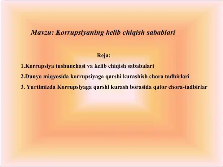 Korrupsiyaning kelib chiqish sabablari
