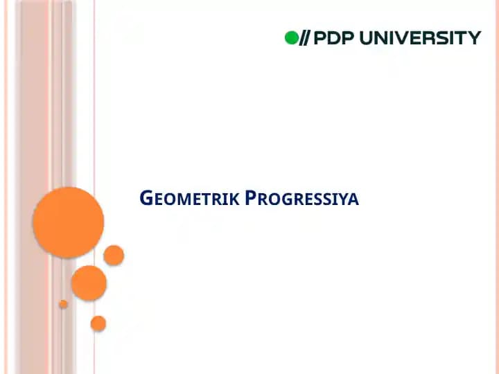 Geometrik Progressiya