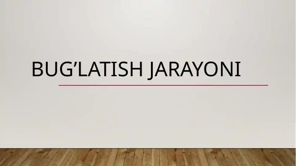 Bug’latish jarayoni