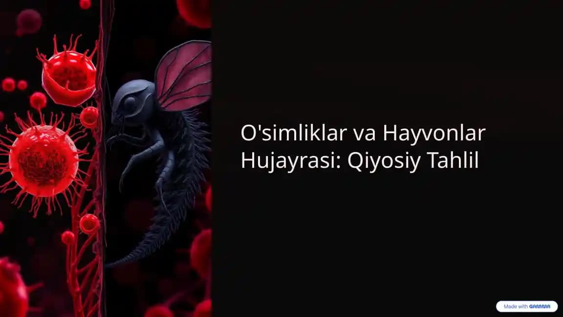 O'simliklar va Hayvonlar hujayrasi