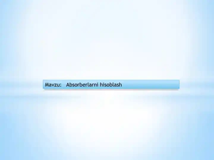 Absorberlarnihisoblash