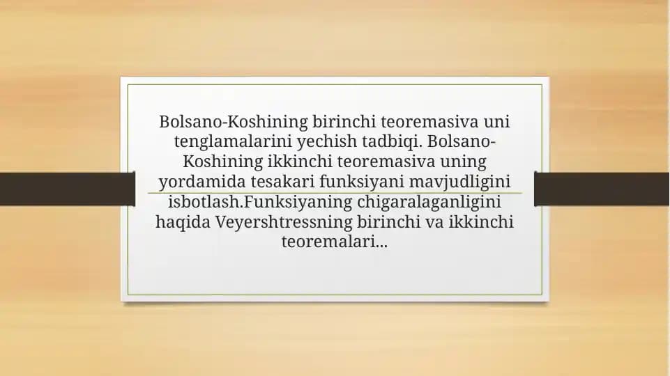Bolzano-Koshining birinchi teoremasi