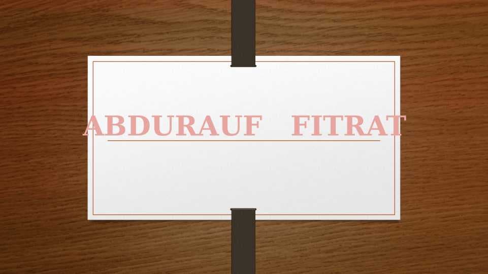 ABDURAUF   FITRAT